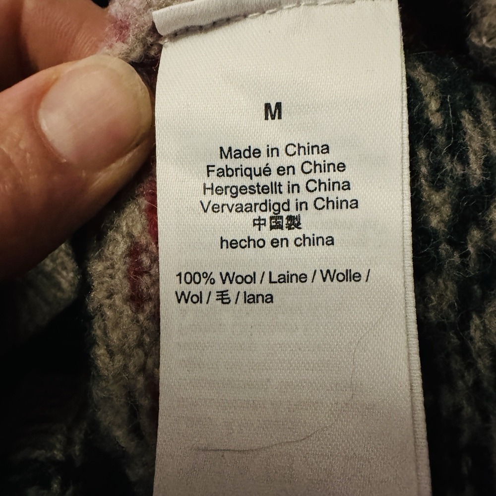J.Crew 100% Wool Holiday Dog Sweater M Oatmeal Snowflake Country Cabin Apres Ski - Picture 6 of 8
